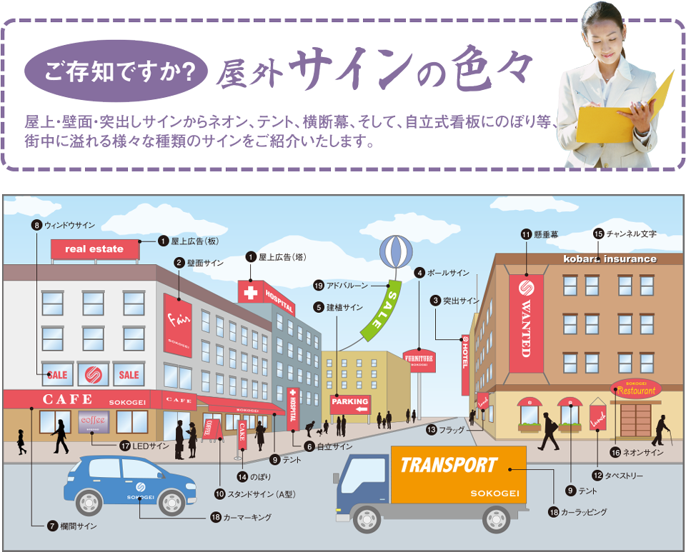 創宏芸が紹介する屋外サイン